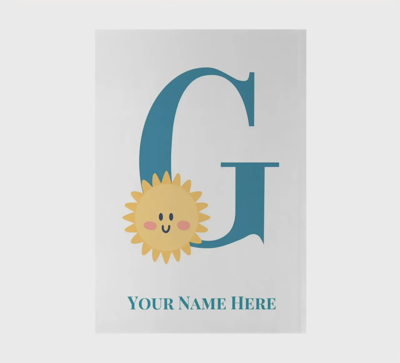 Letter G, Personalized Name Print, Personalized initial notebook by The Custom Letter