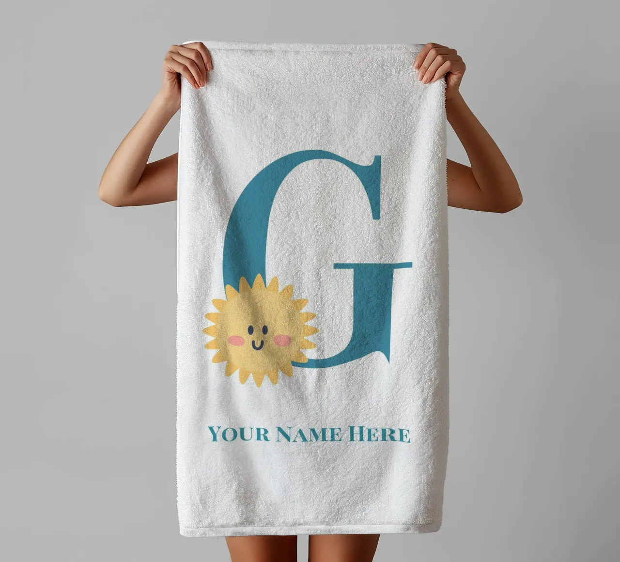 Letter G, Personalized Name Print, Personalized initial towel by The Custom Letter