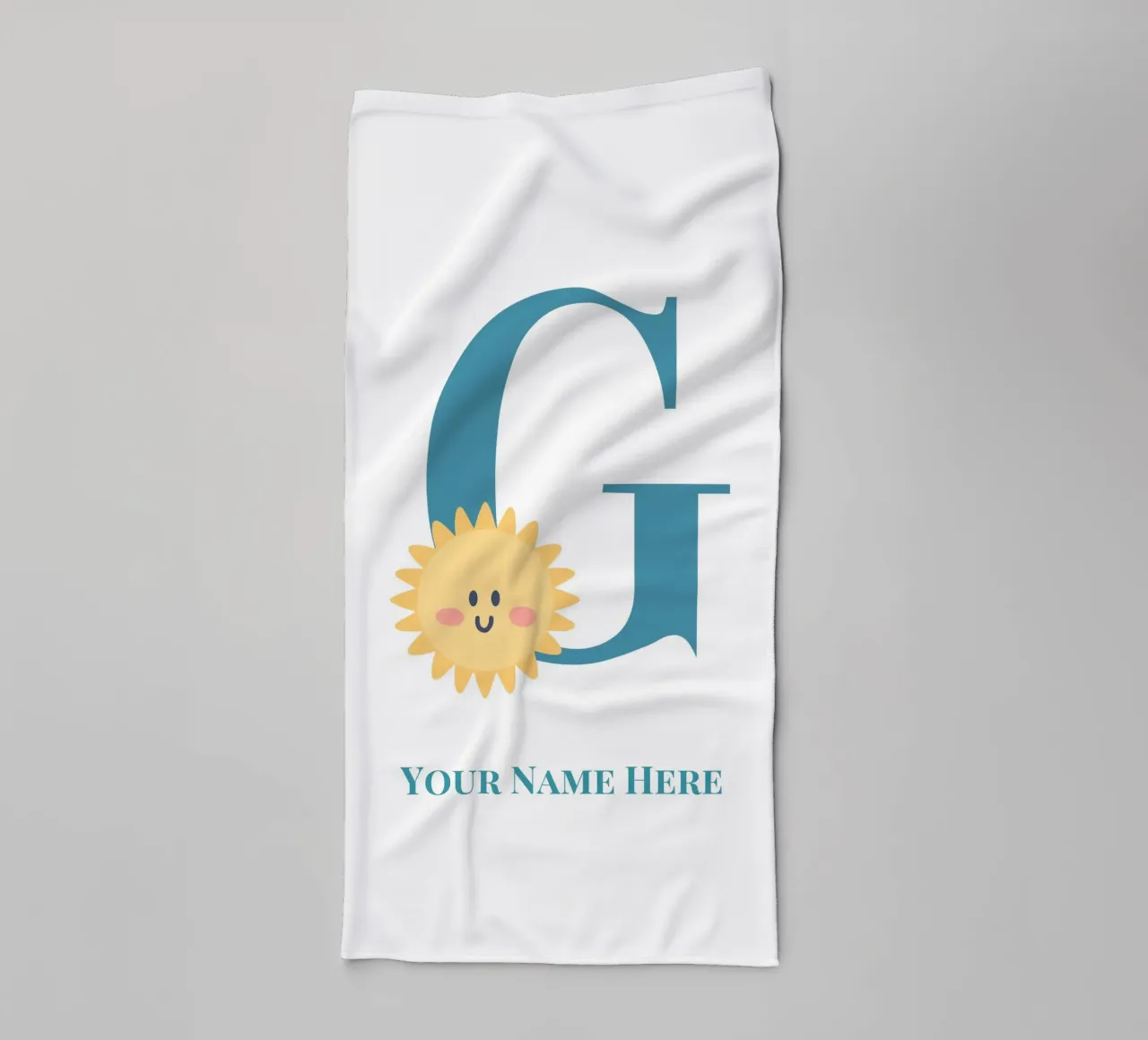 Letter G, Personalized Name Print, Personalized initial towel by The Custom Letter