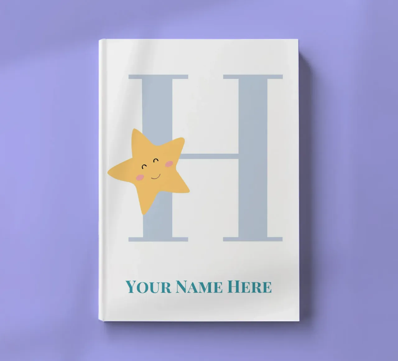 Letter H, Personalized Name Print, Personalized initial notebook by The Custom Letter