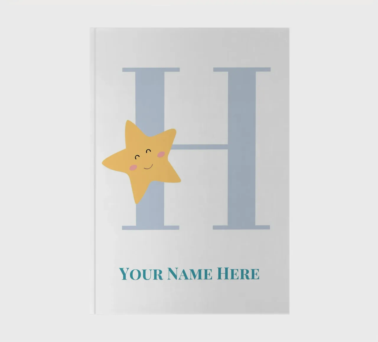 Letter H, Personalized Name Print, Personalized initial notebook by The Custom Letter