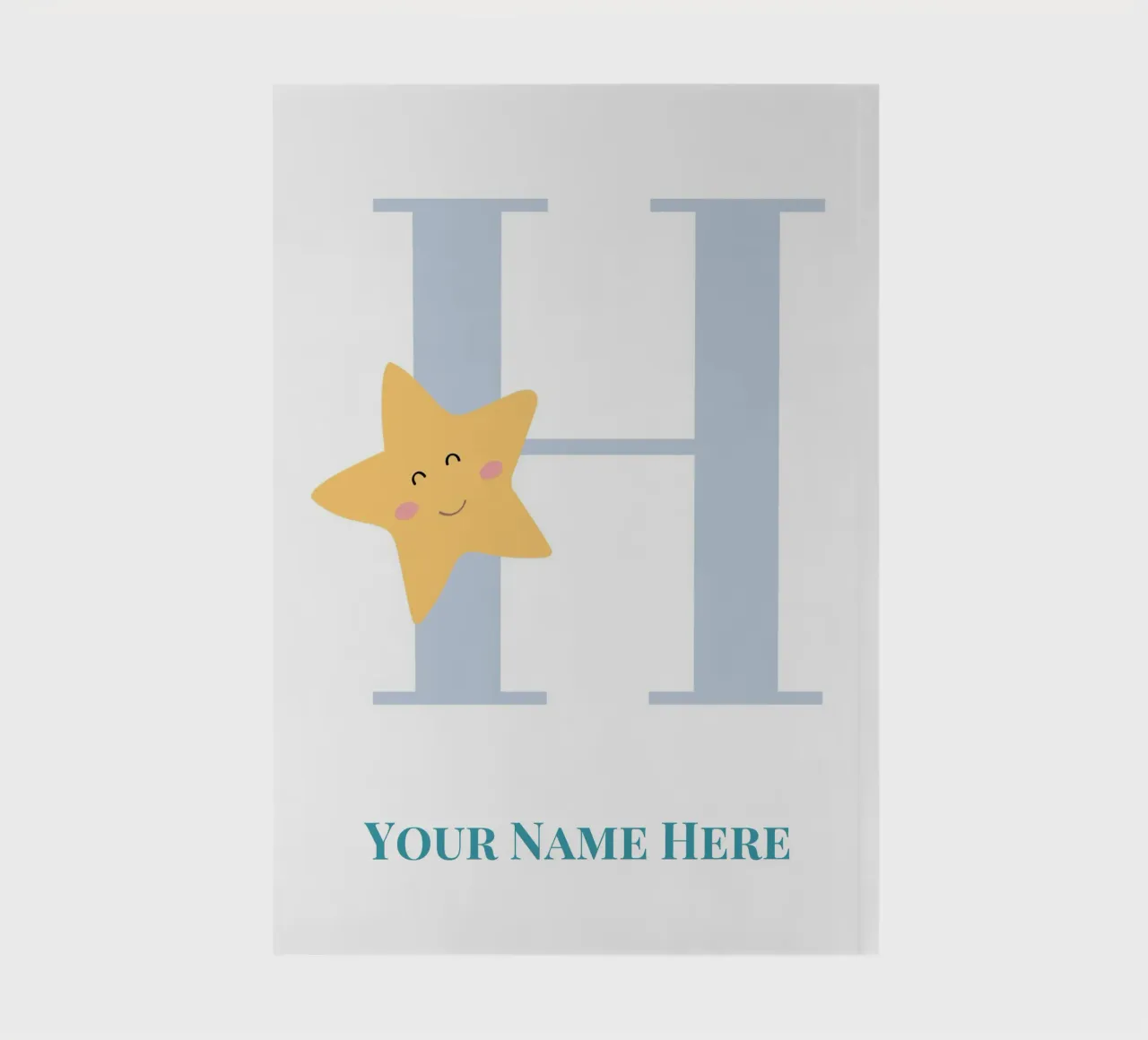 Letter H, Personalized Name Print, Personalized initial notebook by The Custom Letter