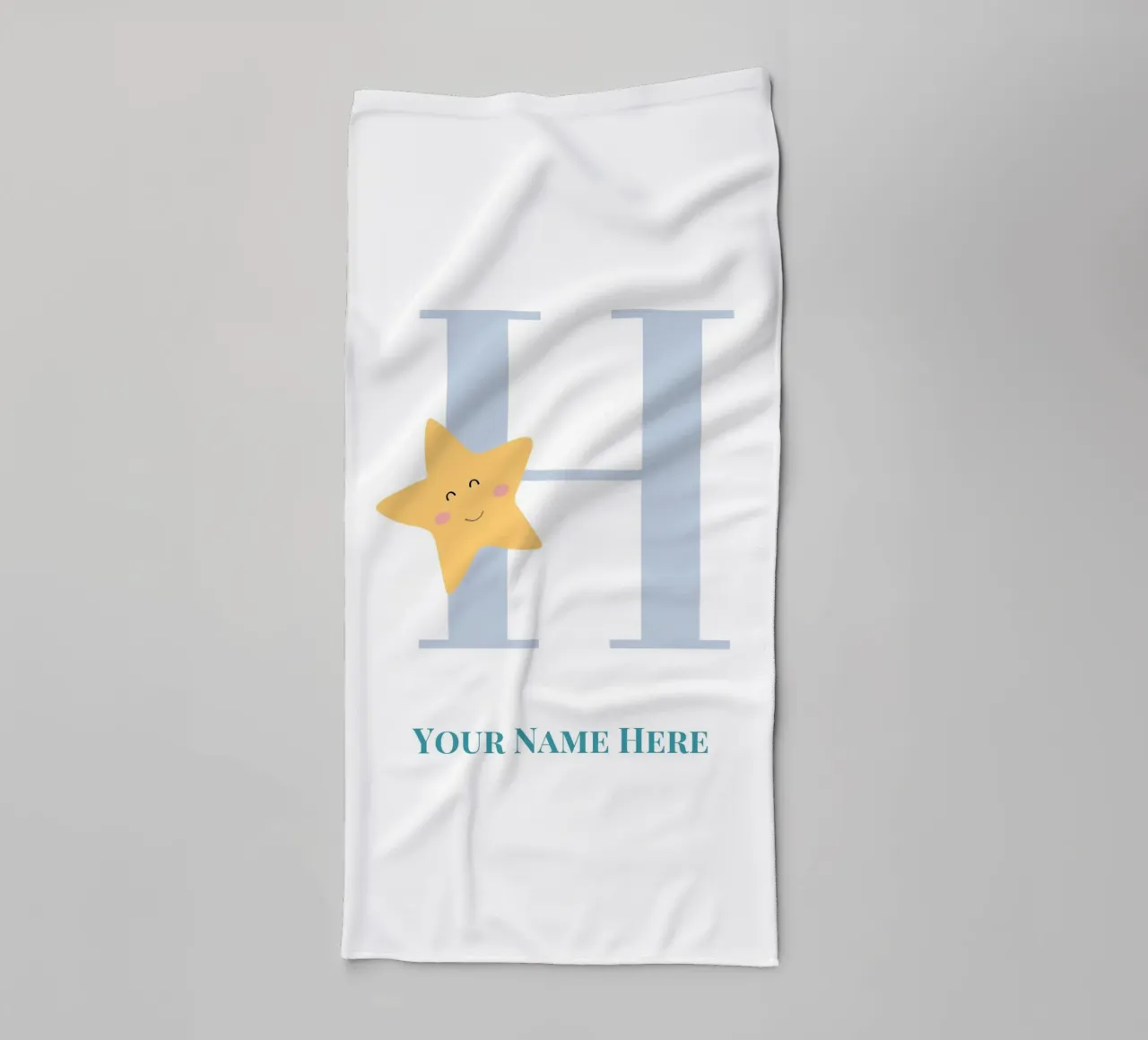 Letter H, Personalized Name Print, Personalized initial towel by The Custom Letter