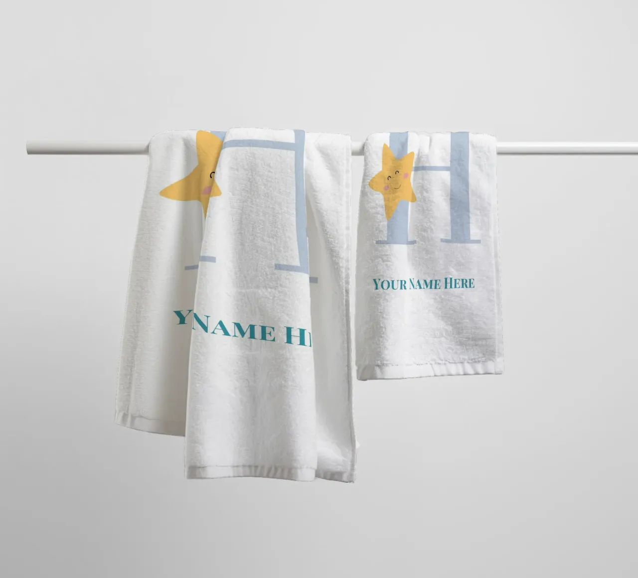 Letter H, Personalized Name Print, Personalized initial towel by The Custom Letter