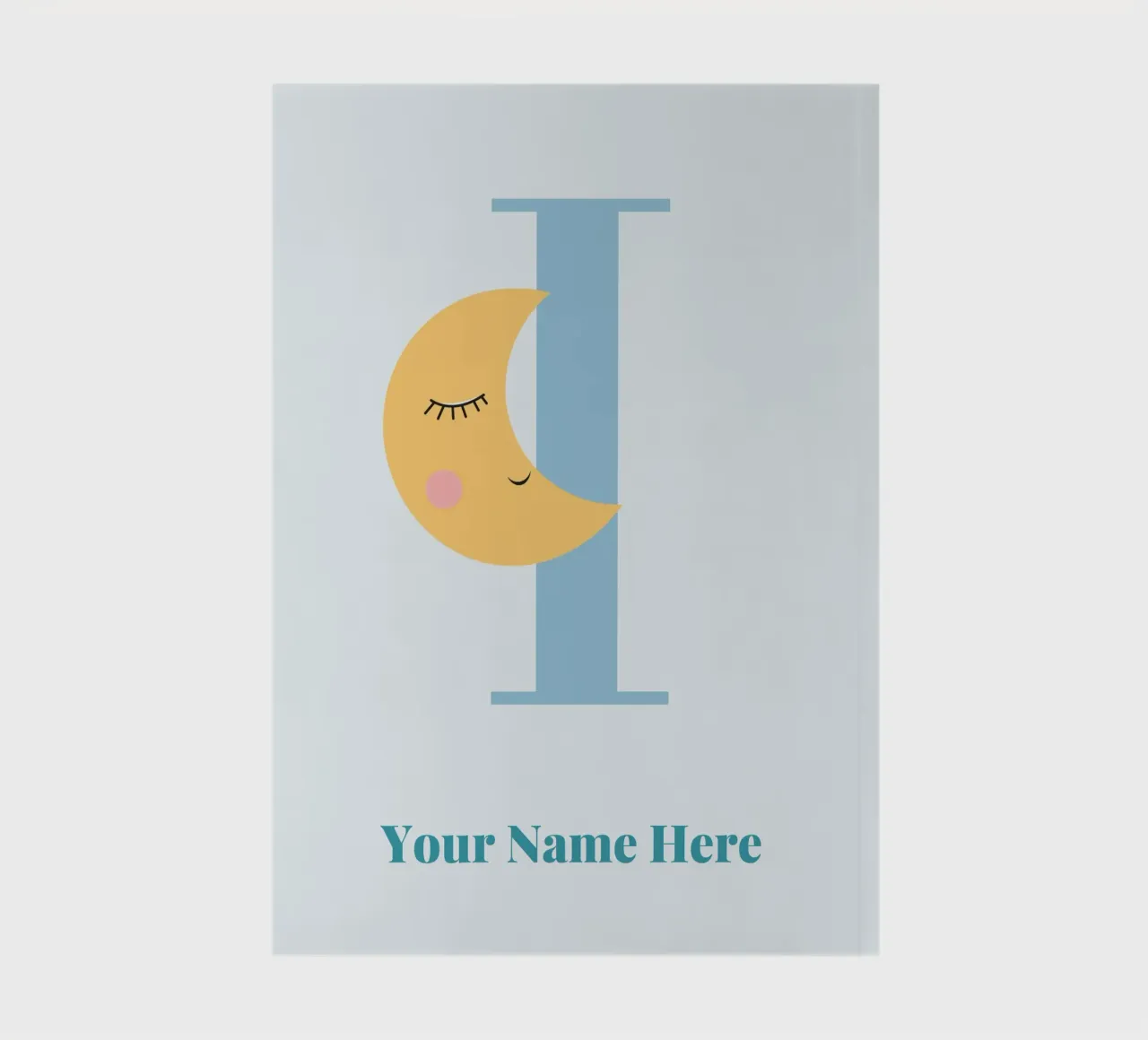 Letter I, Personalized Name Print, Personalized initial notebook by The Custom Letter