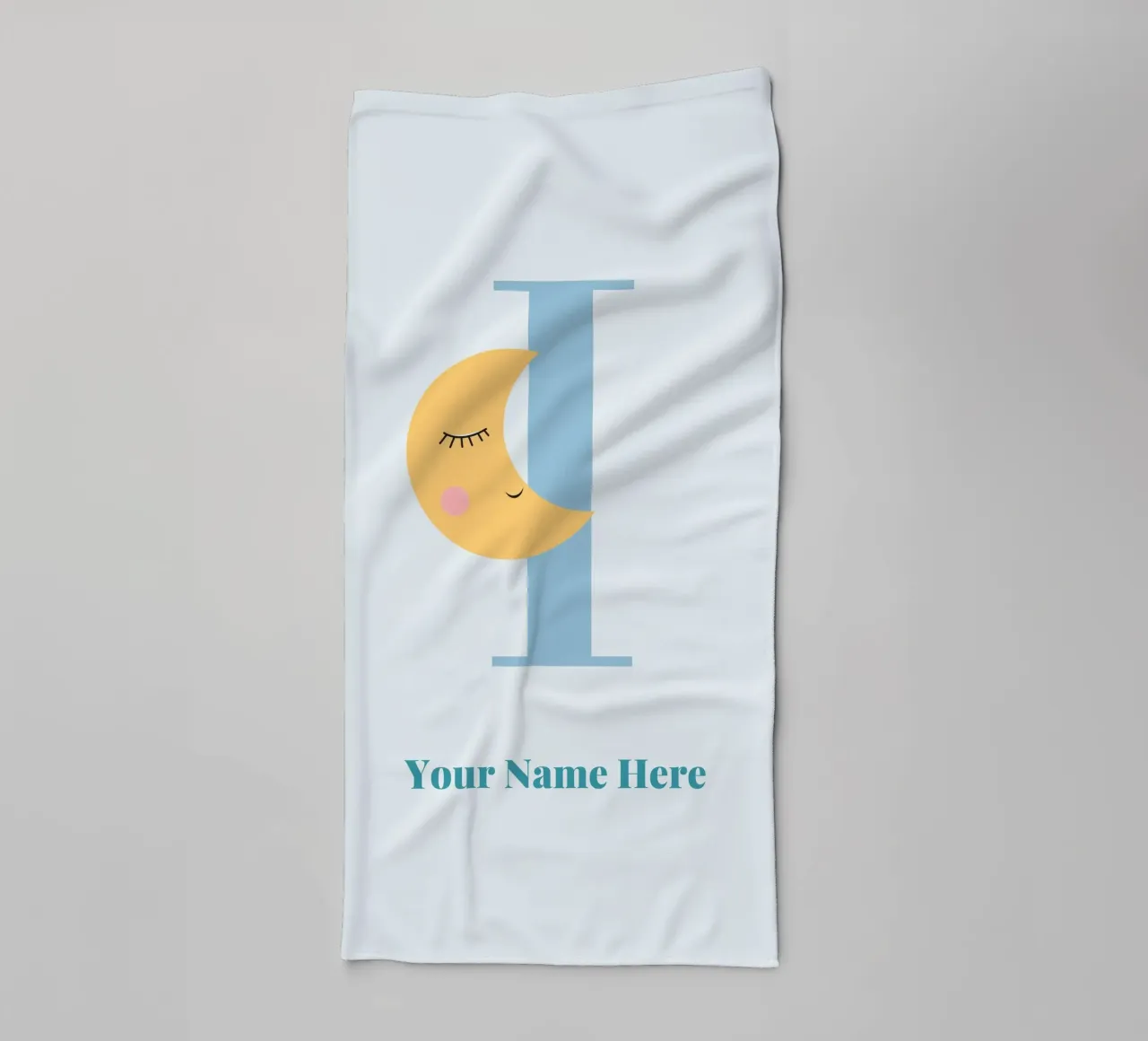 Letter I, Personalized Name Print, Personalized initial towel by The Custom Letter