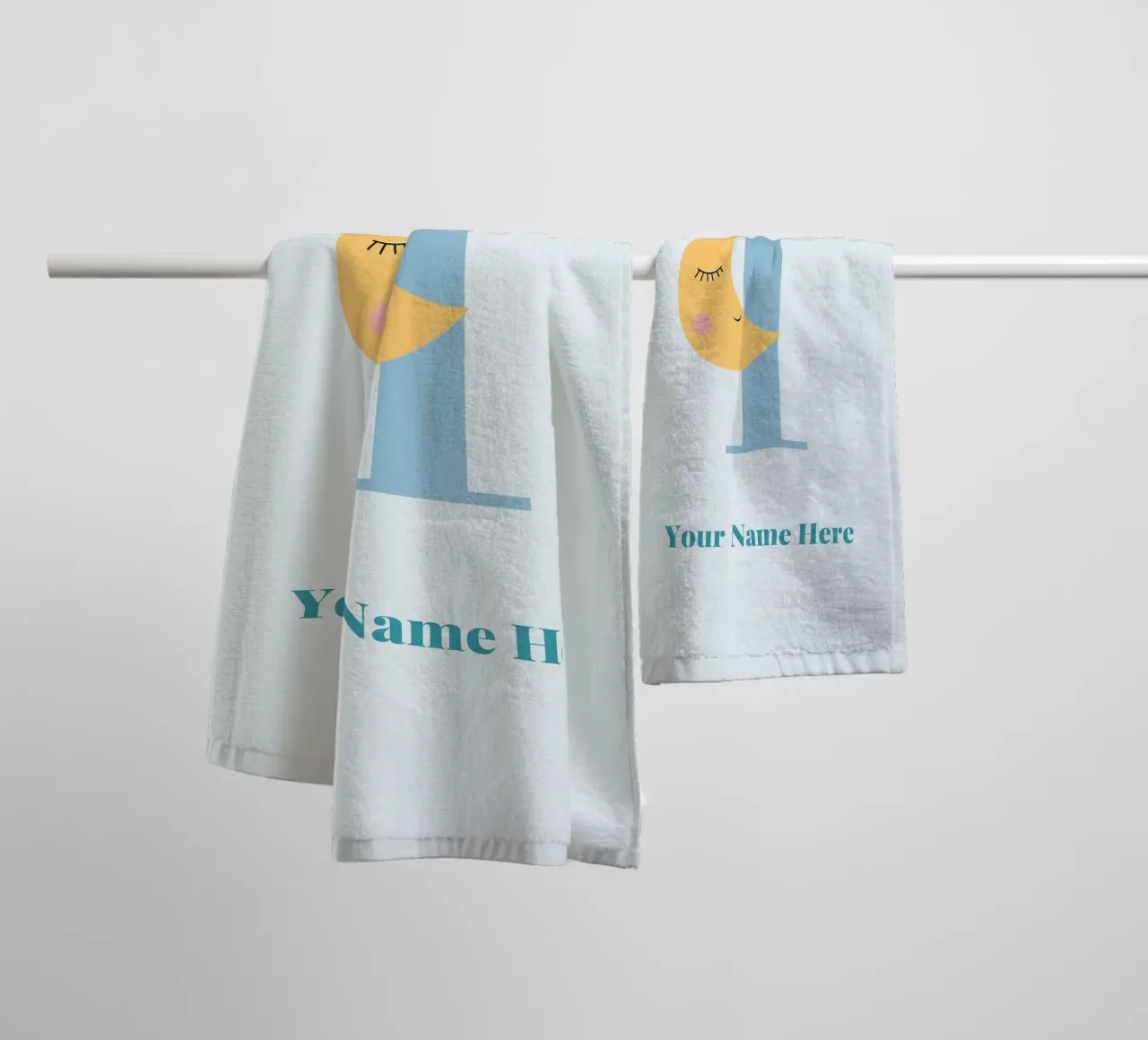 Letter I, Personalized Name Print, Personalized initial towel by The Custom Letter