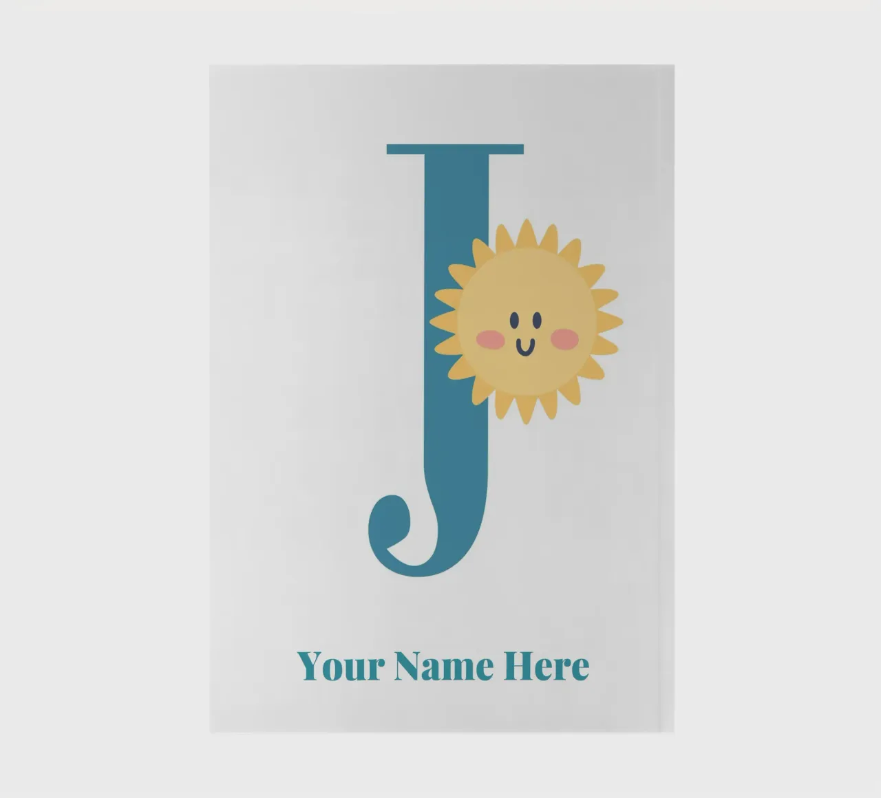 Letter J, Personalized Name Print, Personalized initial notebook by The Custom Letter