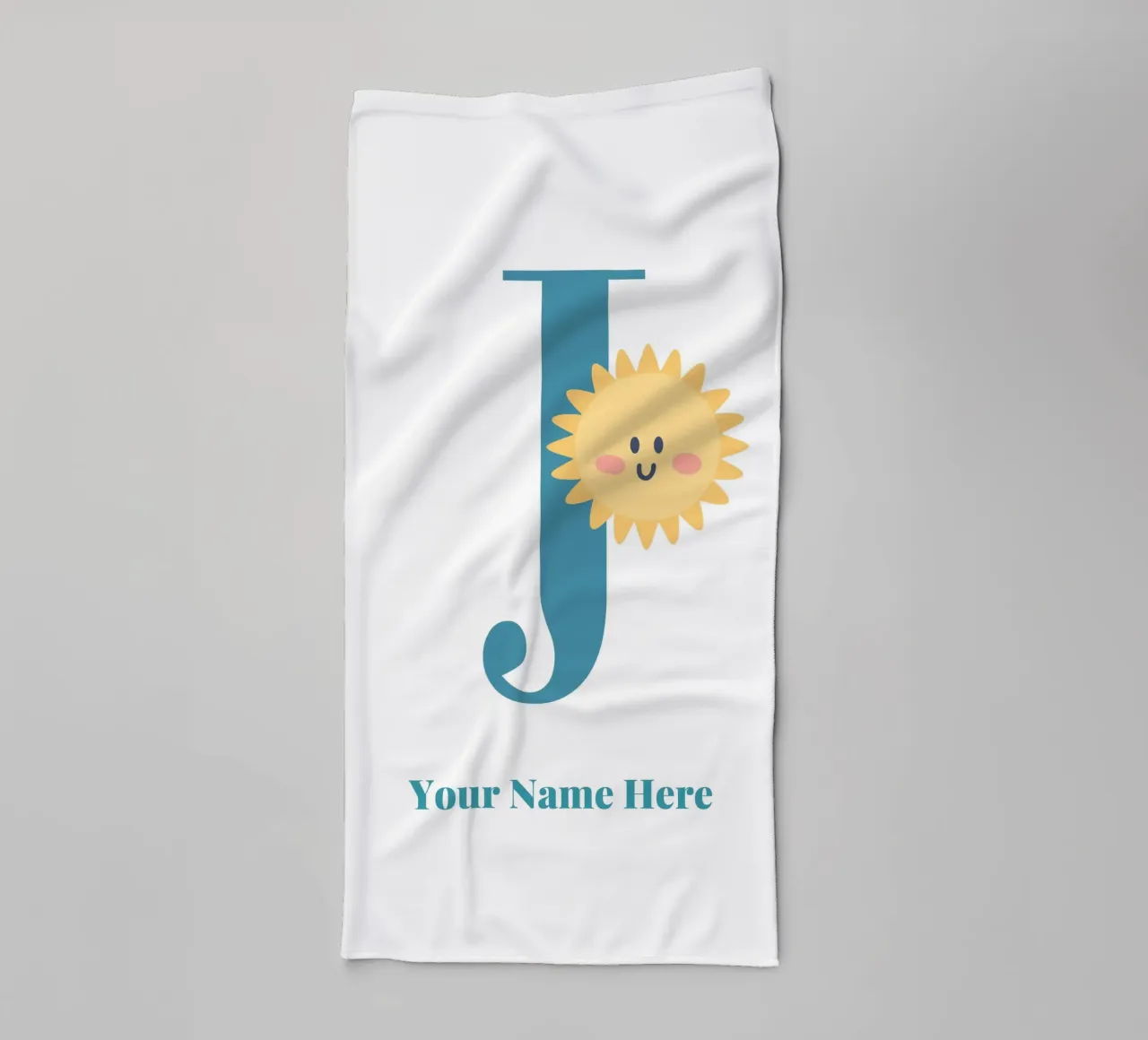 Letter J, Personalized Name Print, Personalized initial towel by The Custom Letter