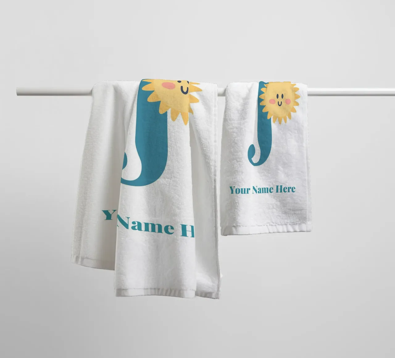 Letter J, Personalized Name Print, Personalized initial towel by The Custom Letter