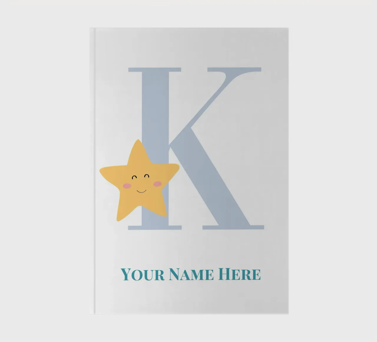Letter K, Personalized Name Print, Personalized initial notebook by The Custom Letter