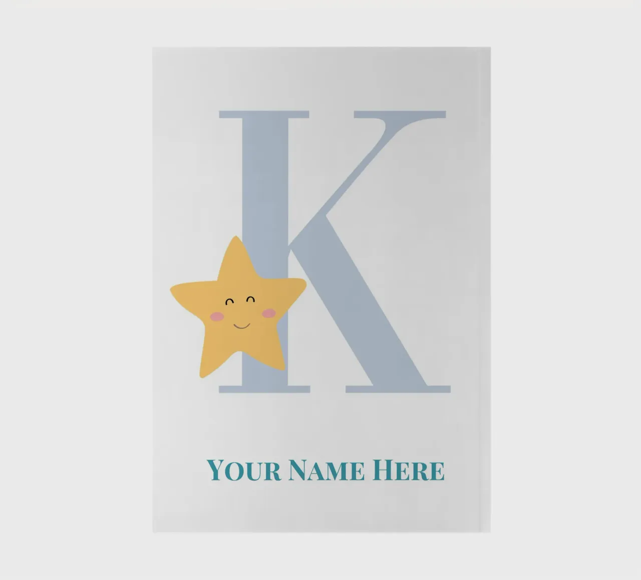 Letter K, Personalized Name Print, Personalized initial notebook by The Custom Letter