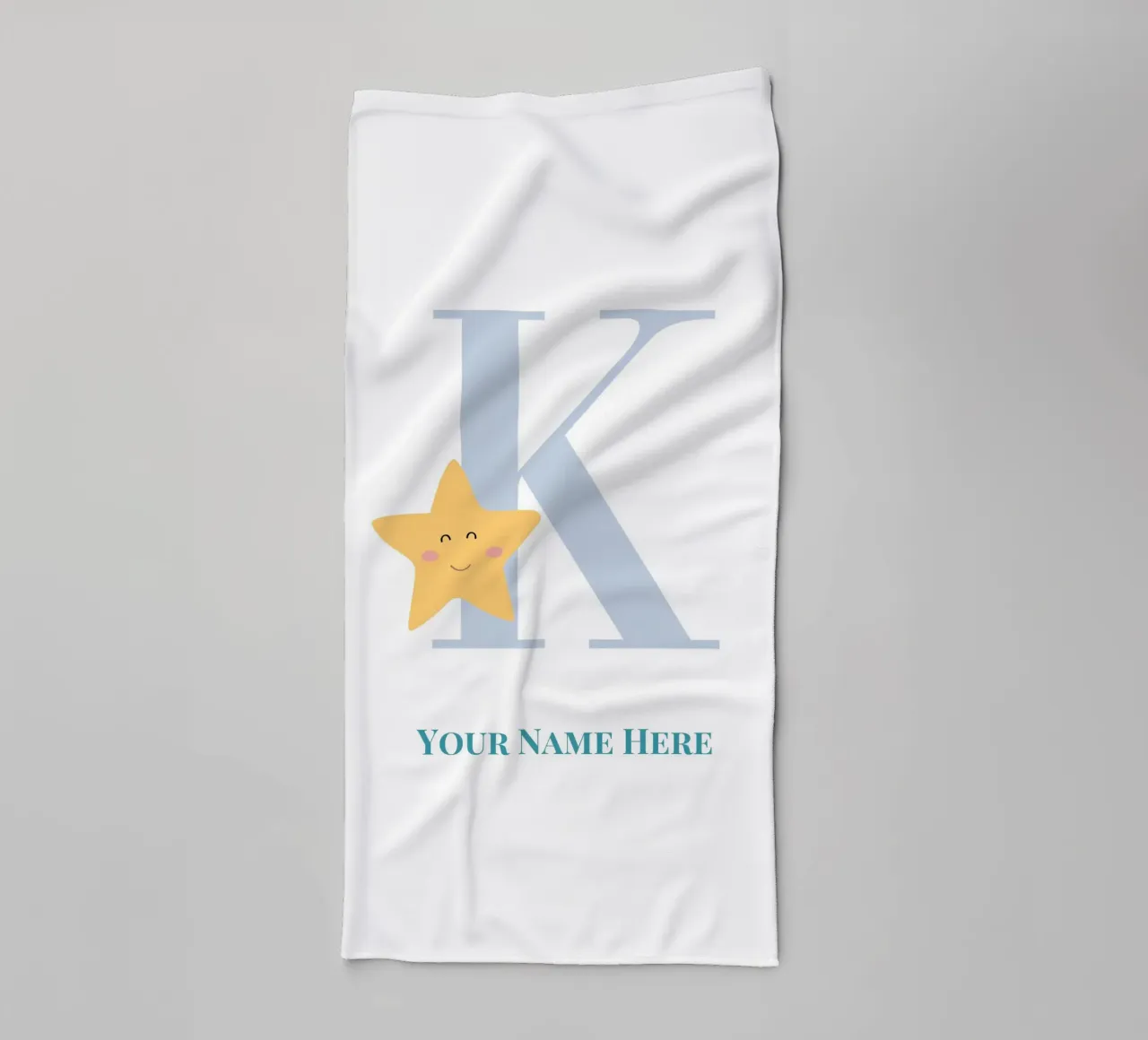 Letter K, Personalized Name Print, Personalized initial towel by The Custom Letter