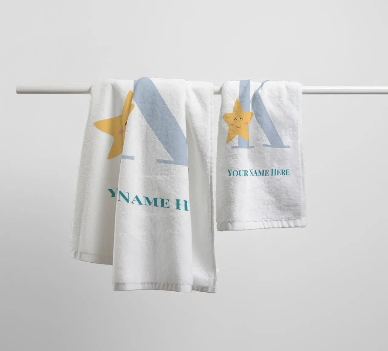 Letter K, Personalized Name Print, Personalized initial towel by The Custom Letter