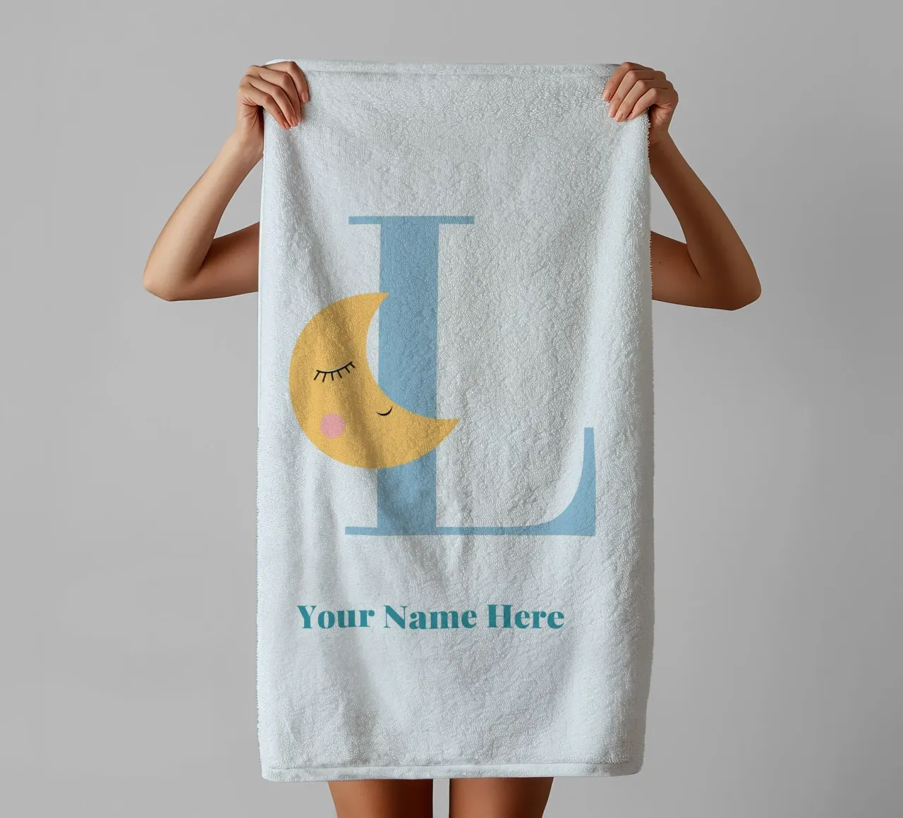 Letter L, Personalized Name Print, Personalized initial towel by The Custom Letter