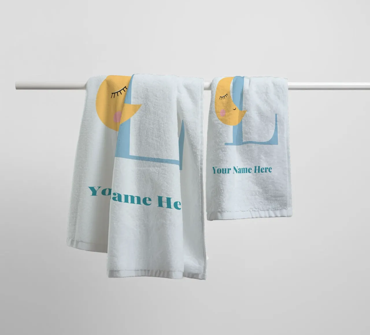 Letter L, Personalized Name Print, Personalized initial towel by The Custom Letter