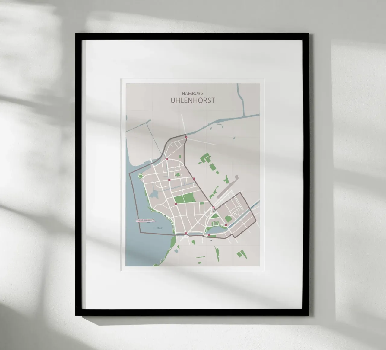 Amburgo Uhlenhorst poster con telaio in plastica da janamossmann