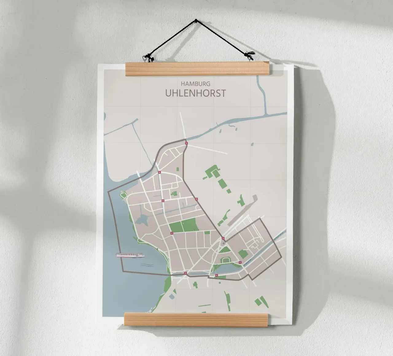 Amburgo Uhlenhorst poster con telaio in plastica da janamossmann