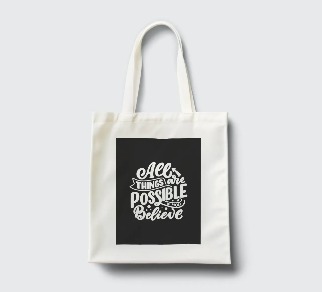 ALL THINGS ARE POSSIBLE borsa in juta da ARTEVO