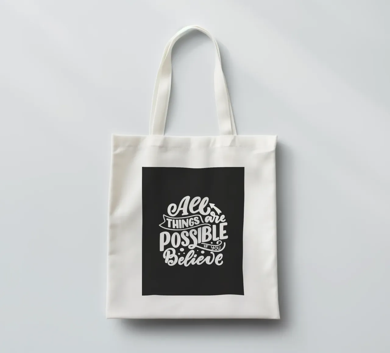 ALL THINGS ARE POSSIBLE borsa in juta da ARTEVO