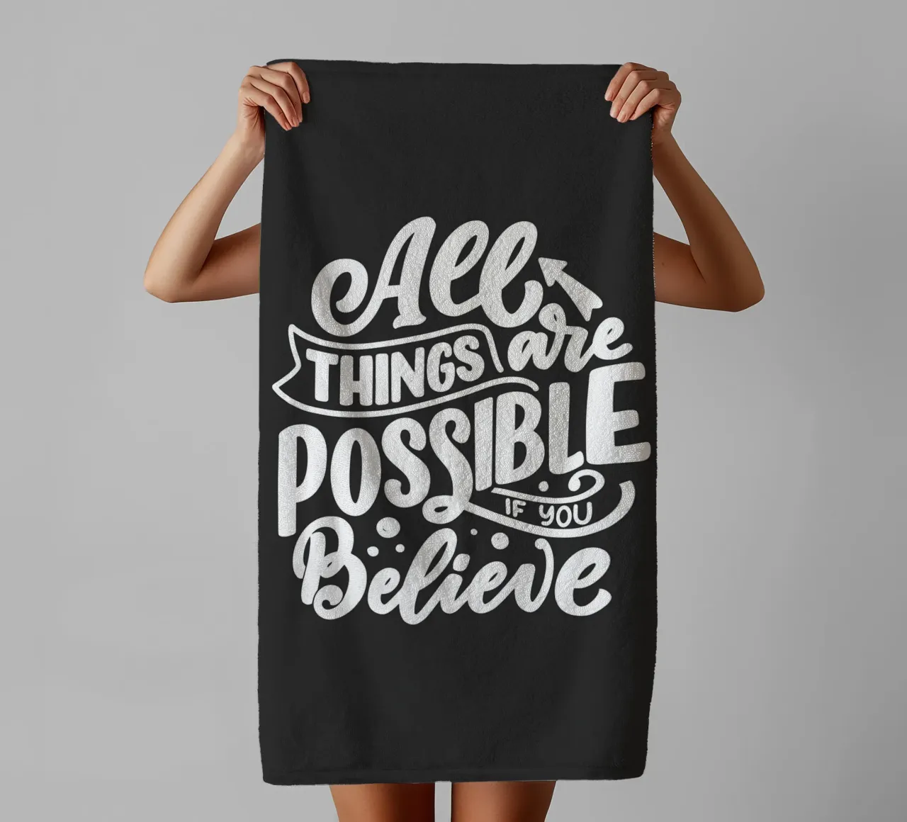 ALL THINGS ARE POSSIBLE towel by ARTEVO