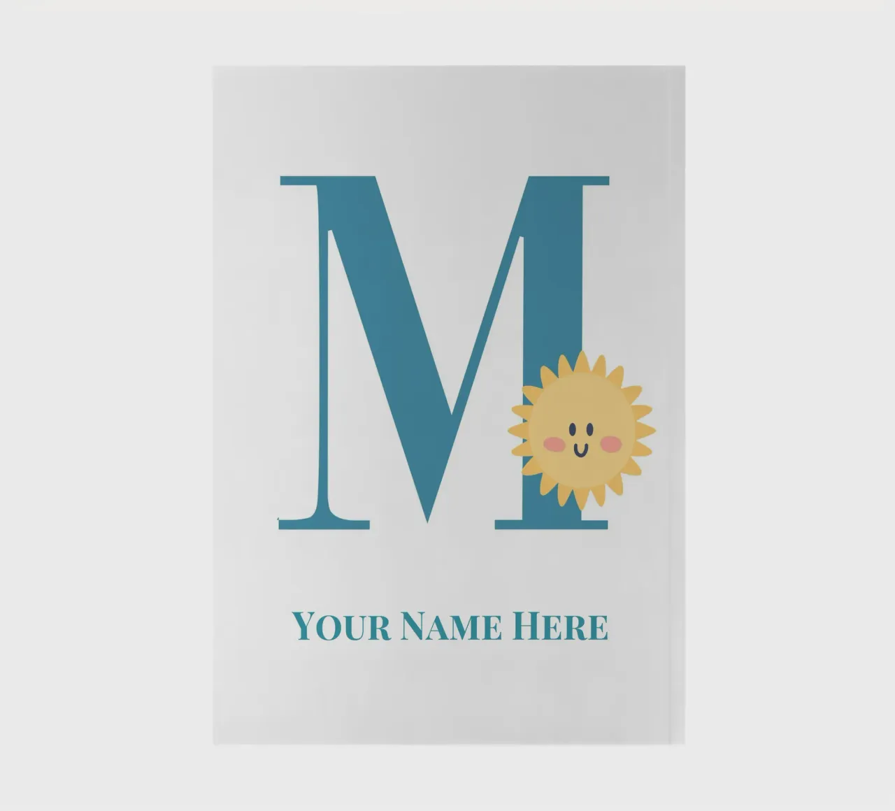 Letter M, Personalized Name Print, Personalized initial notebook by The Custom Letter