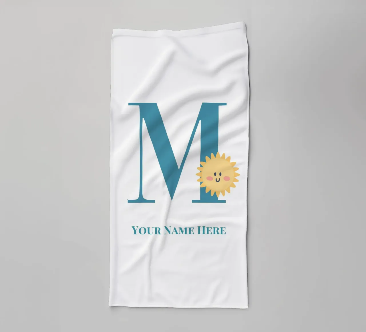 Letter M, Personalized Name Print, Personalized initial towel by The Custom Letter