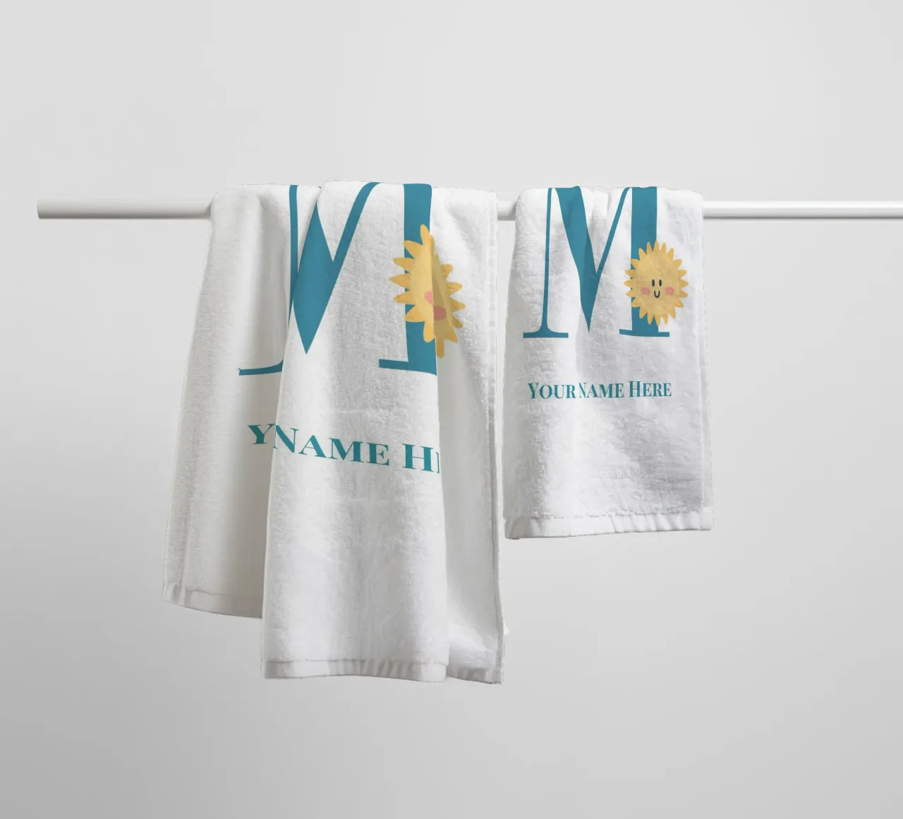 Letter M, Personalized Name Print, Personalized initial towel by The Custom Letter
