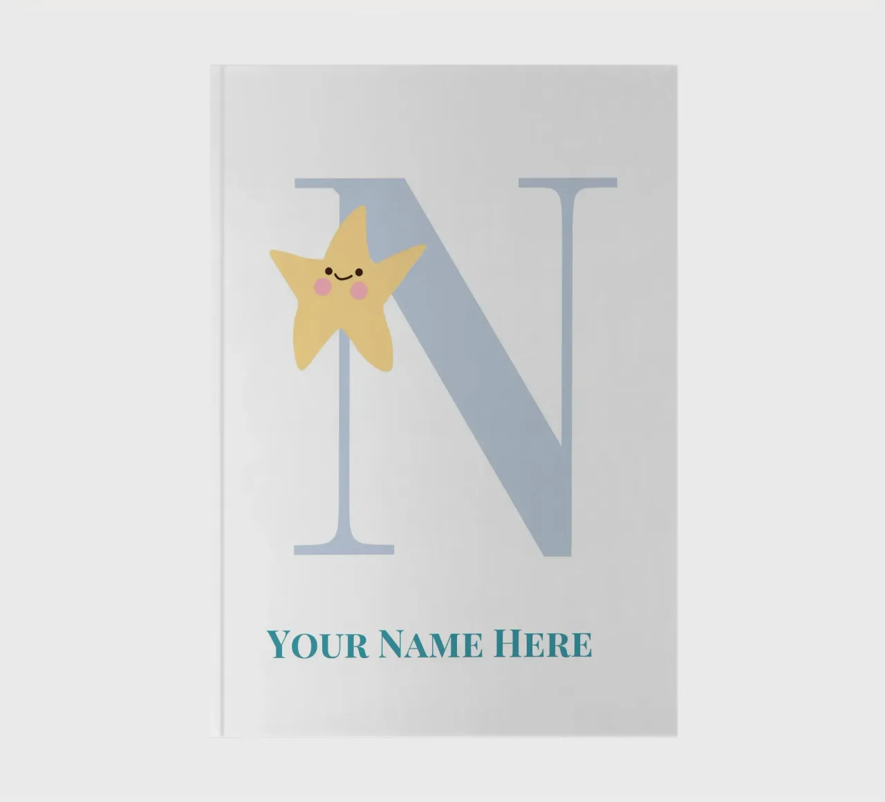 Letter N, Personalized Name Print, Personalized initial notebook by The Custom Letter