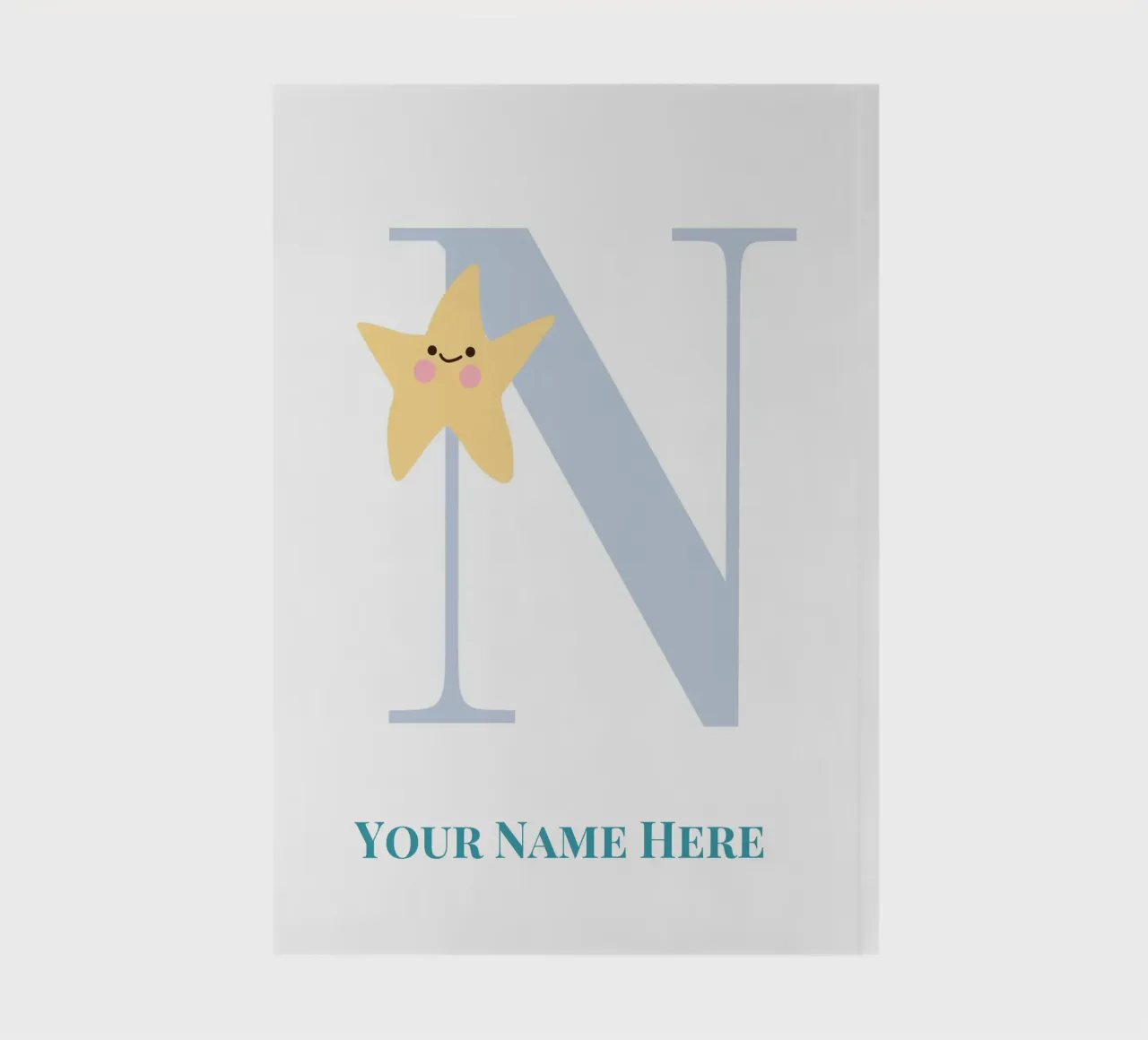 Letter N, Personalized Name Print, Personalized initial notebook by The Custom Letter