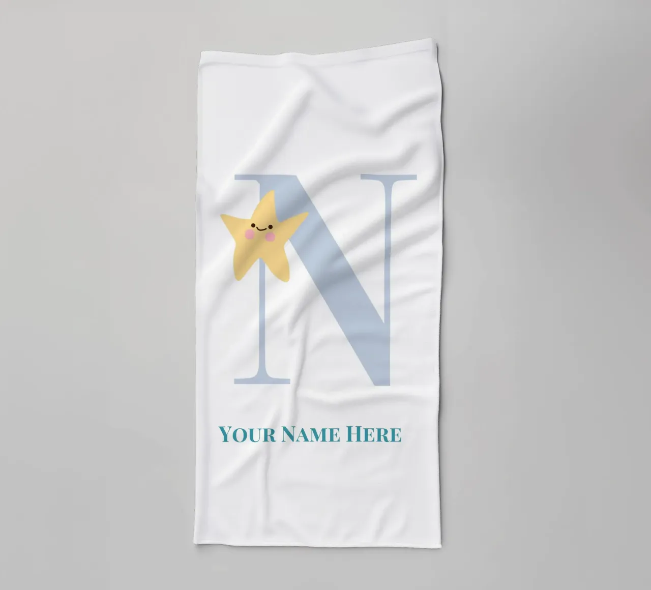 Letter N, Personalized Name Print, Personalized initial towel by The Custom Letter