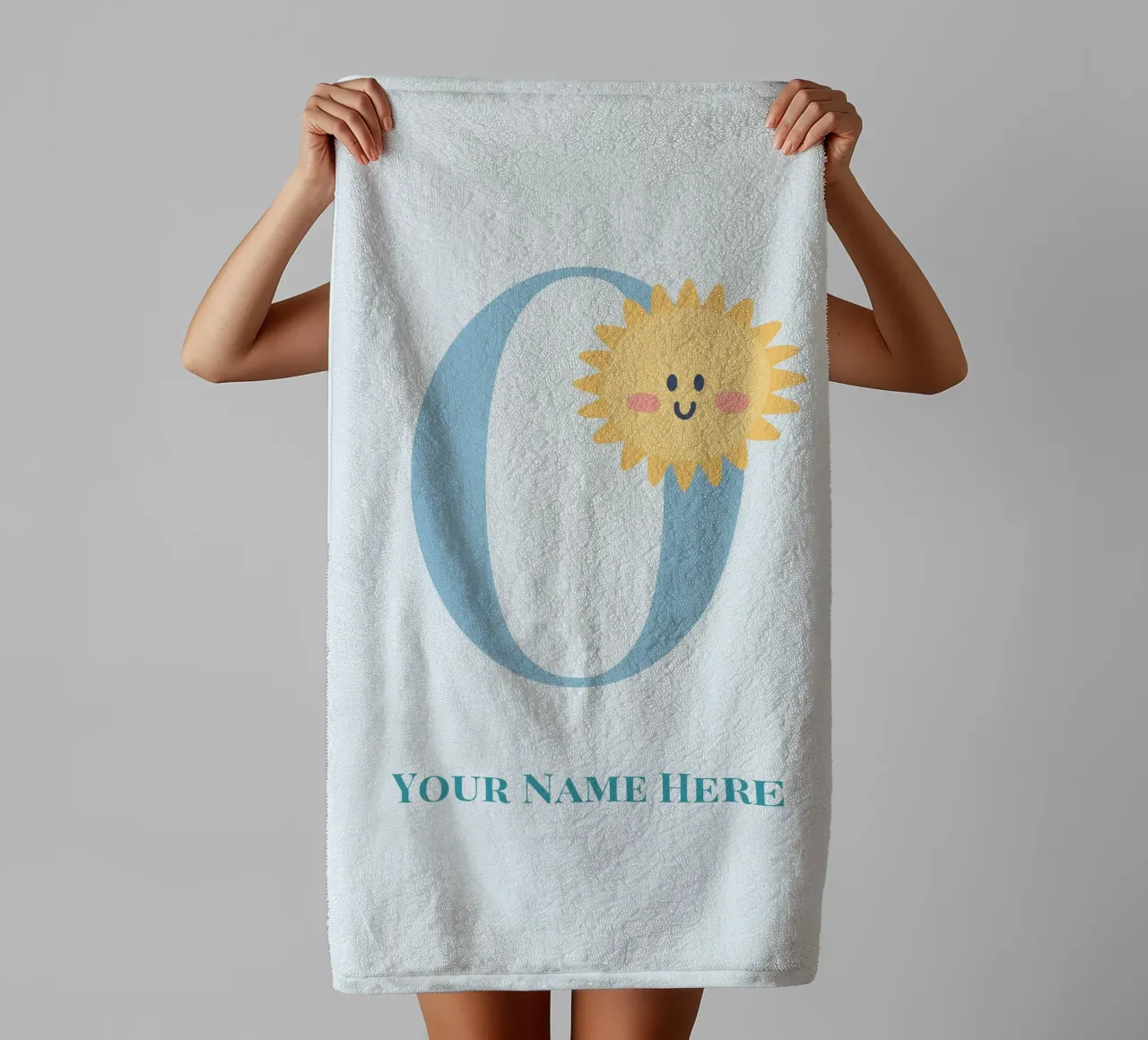 Letter O, Personalized Name Print, Personalized initial towel by The Custom Letter