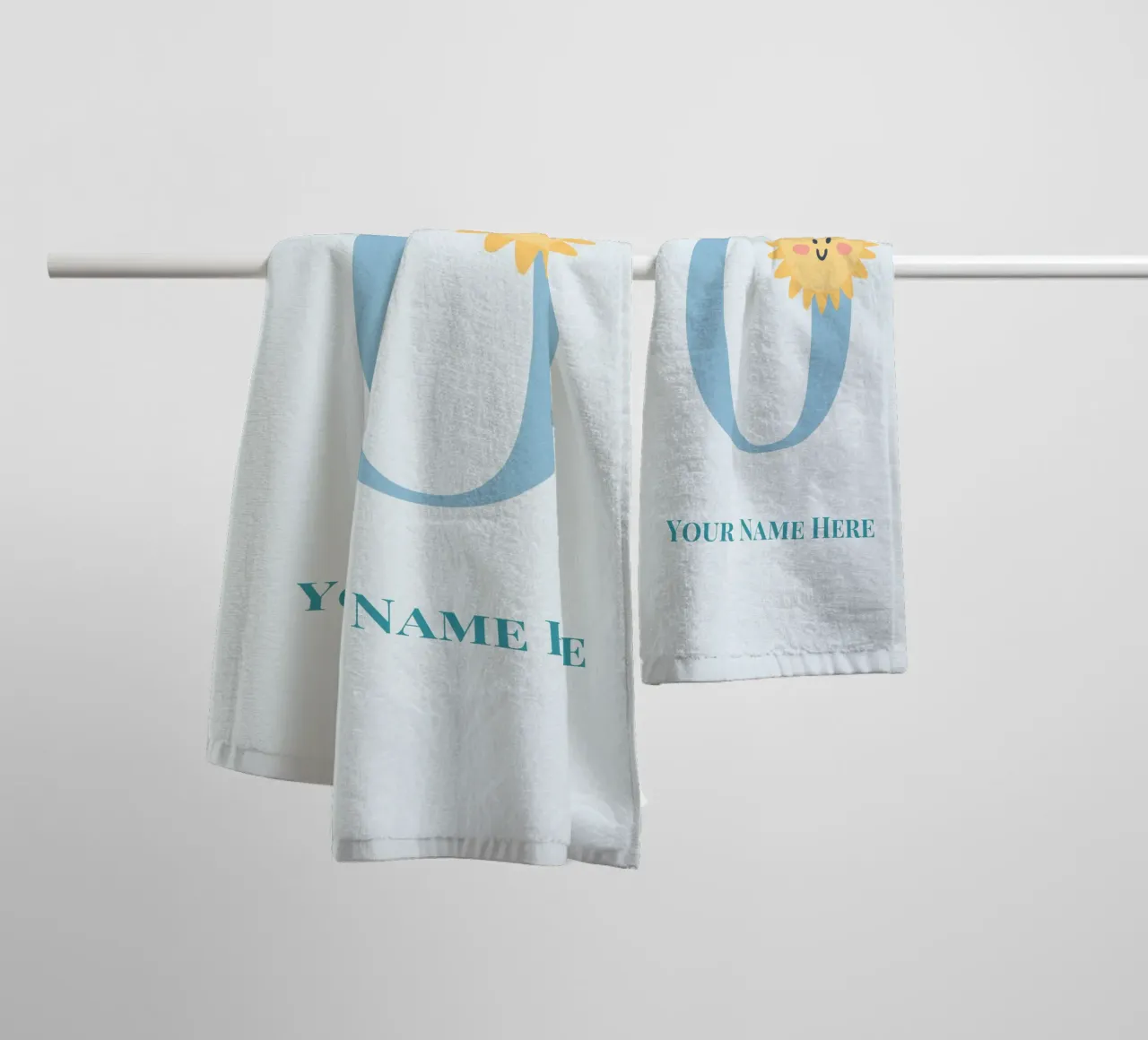 Letter O, Personalized Name Print, Personalized initial towel by The Custom Letter