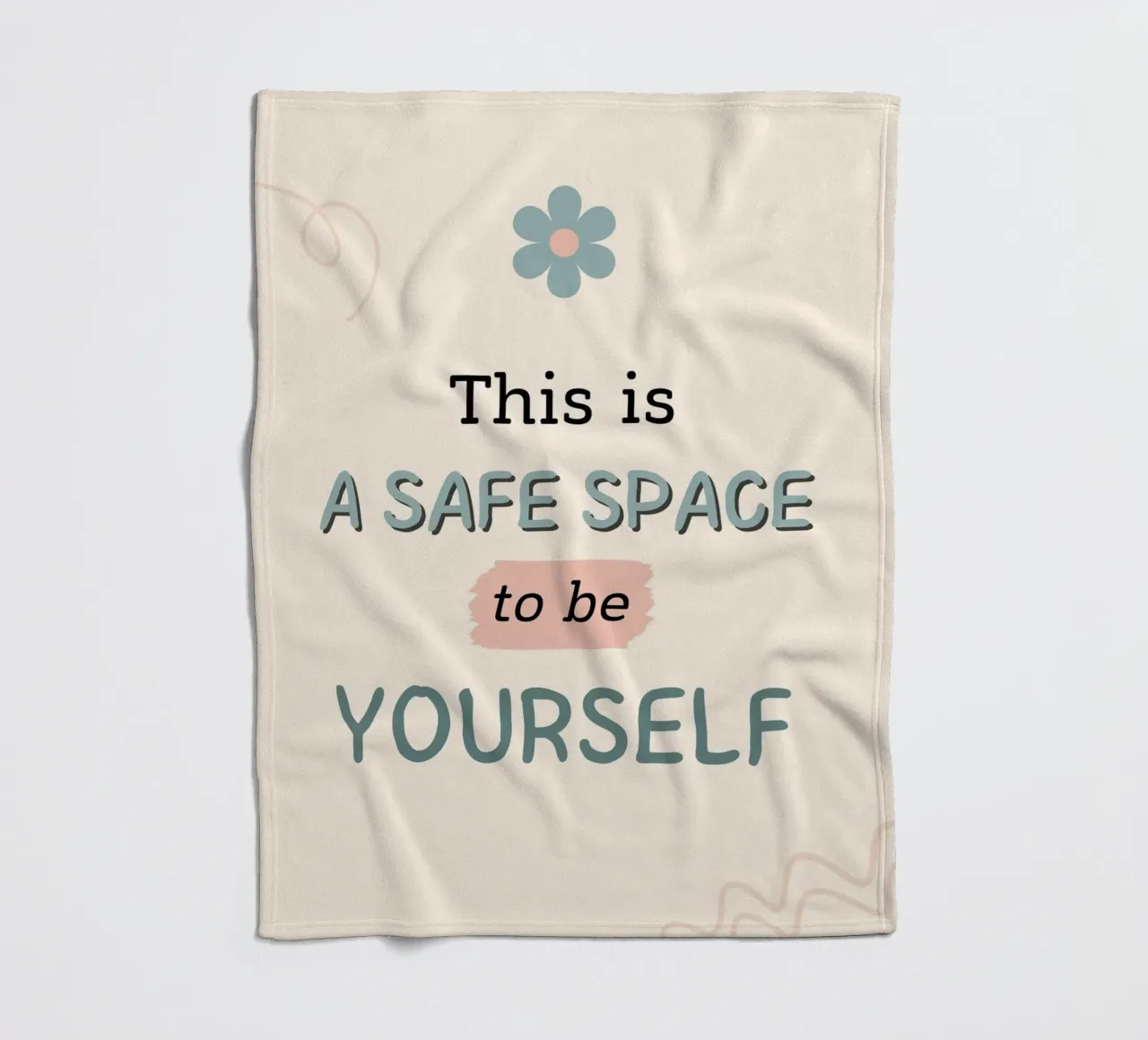 THIS IS A SAFE SPACE coperta in pile da ARTEVO