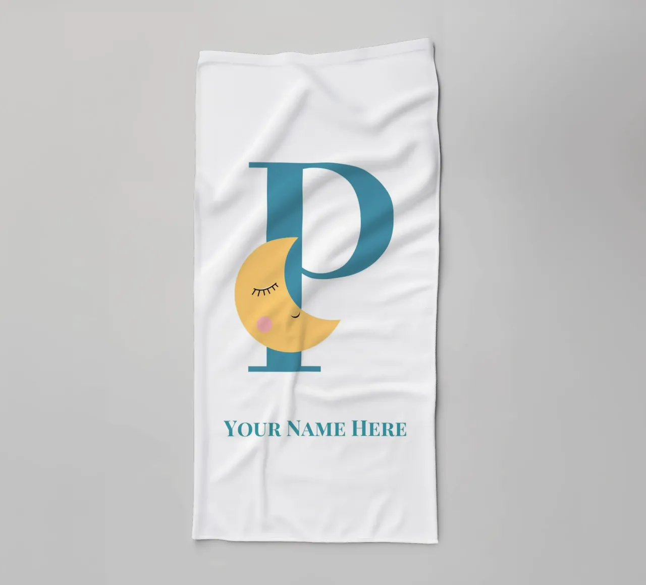 Letter P, Personalized Name Print, Personalized initial towel by The Custom Letter