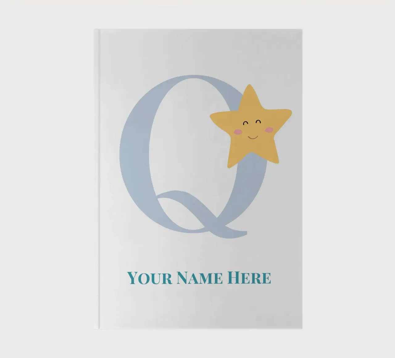 Letter Q, Personalized Name Print, Personalized initial notebook by The Custom Letter