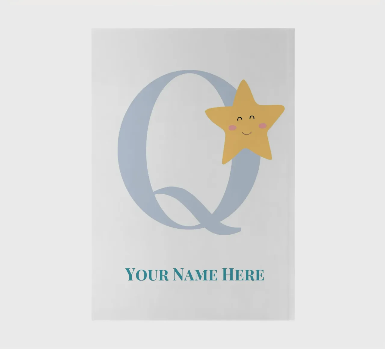 Letter Q, Personalized Name Print, Personalized initial notebook by The Custom Letter