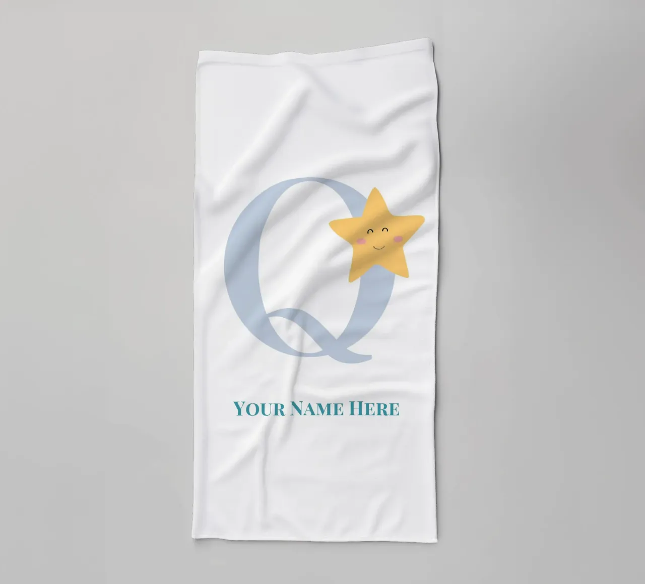 Letter Q, Personalized Name Print, Personalized initial towel by The Custom Letter