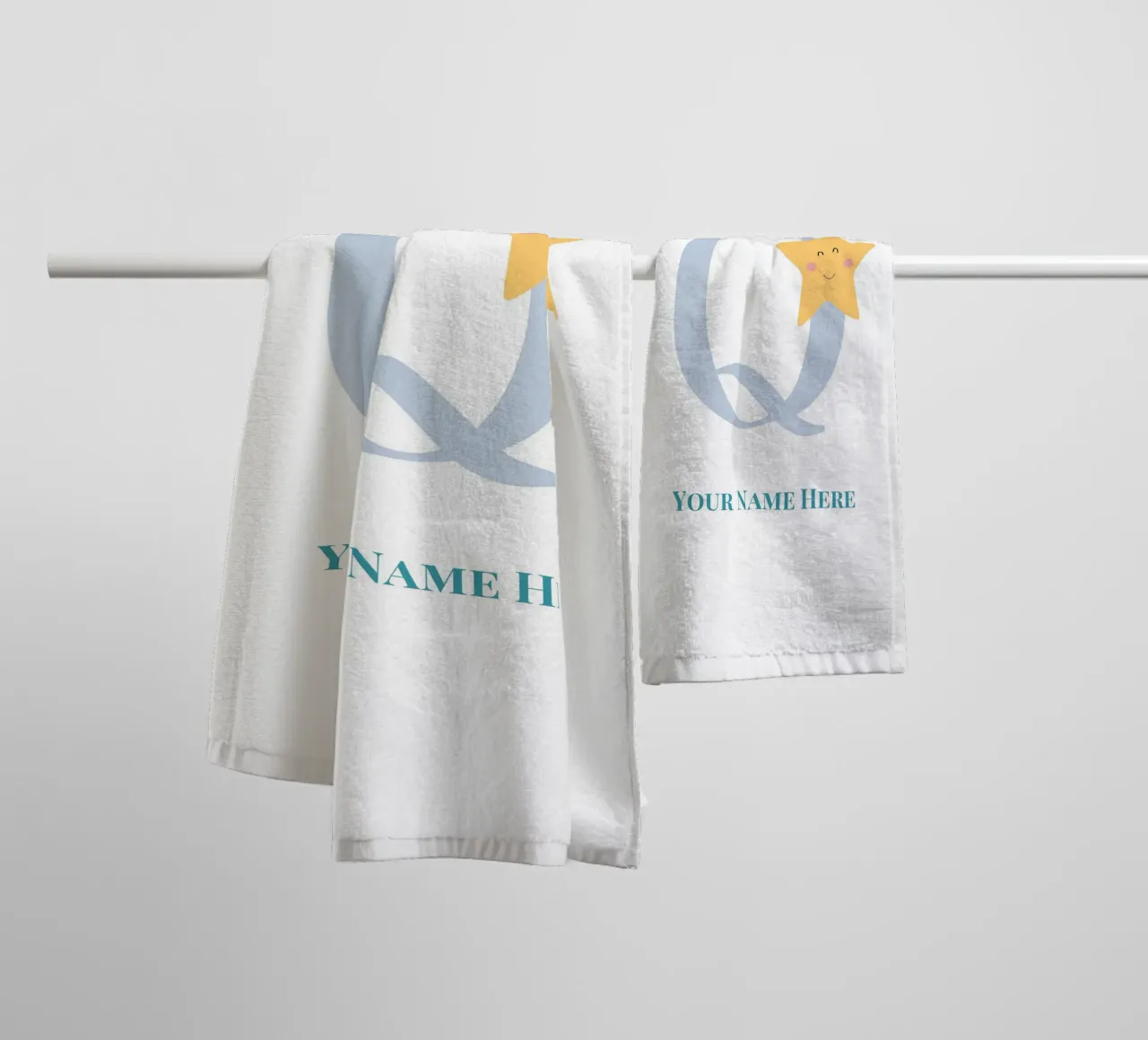 Letter Q, Personalized Name Print, Personalized initial towel by The Custom Letter