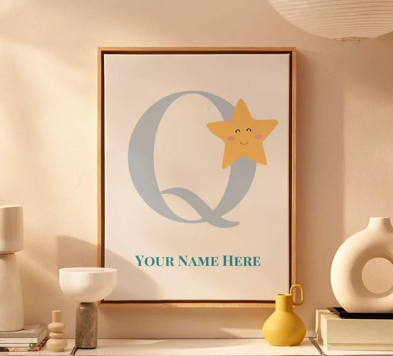 Letter Q, Personalized Name Print, Personalized initial canvas by The Custom Letter