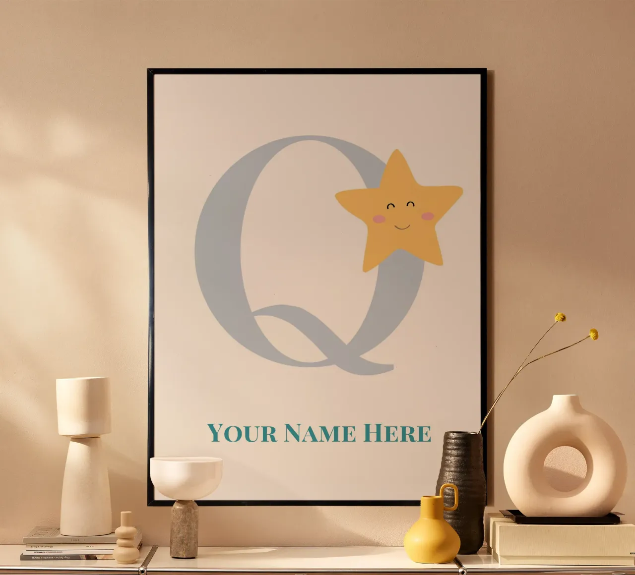 Letter Q, Personalized Name Print, Personalized initial hahnemühle by The Custom Letter