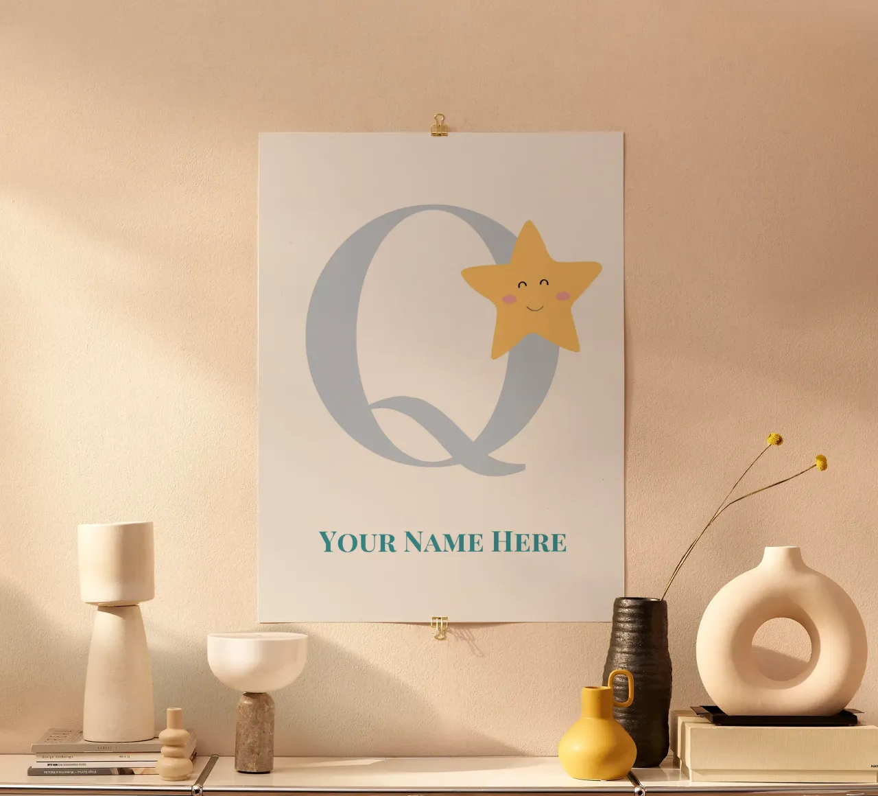 Letter Q, Personalized Name Print, Personalized initial hahnemühle by The Custom Letter