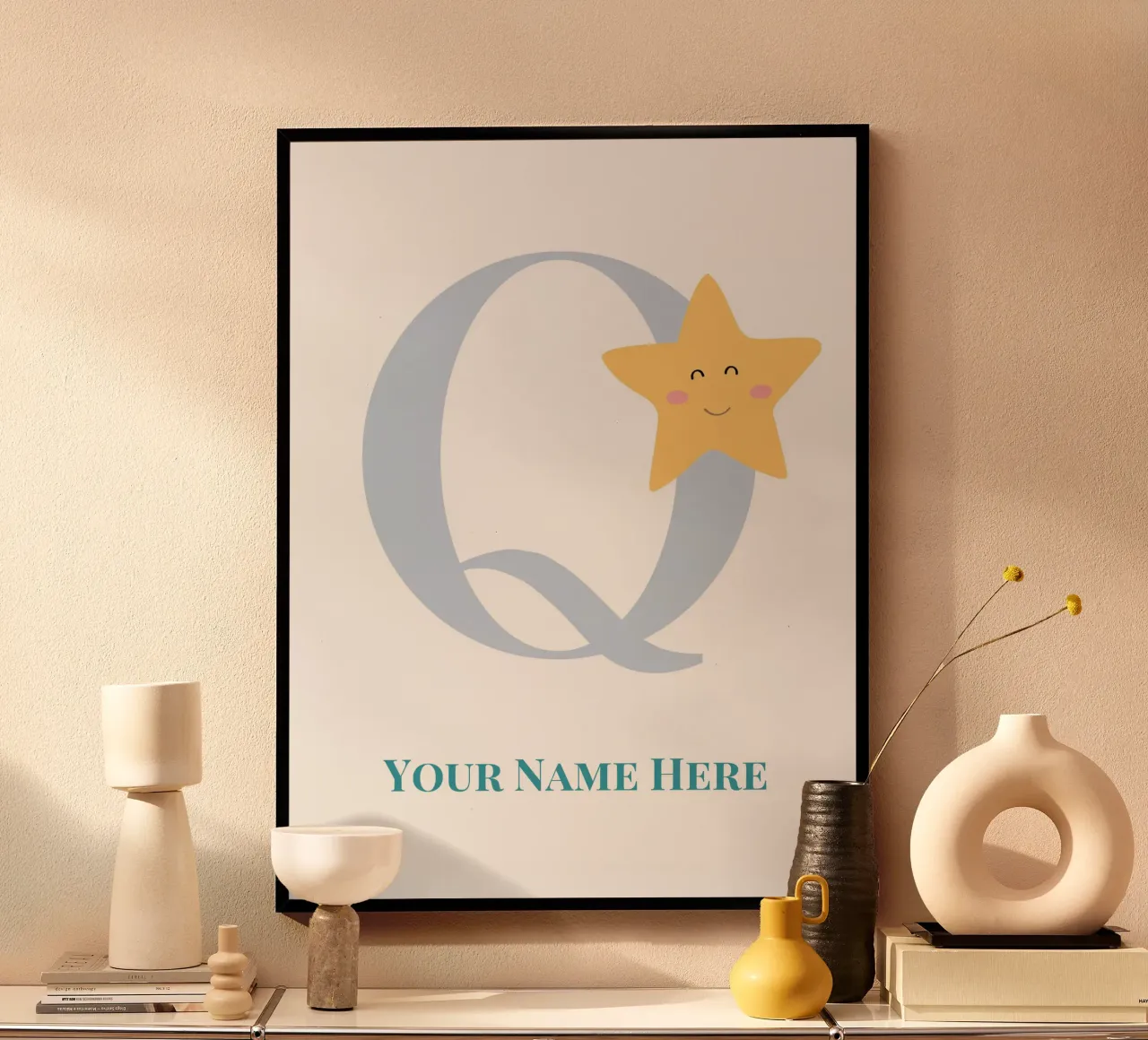 Letter Q, Personalized Name Print, Personalized initial hahnemühle by The Custom Letter