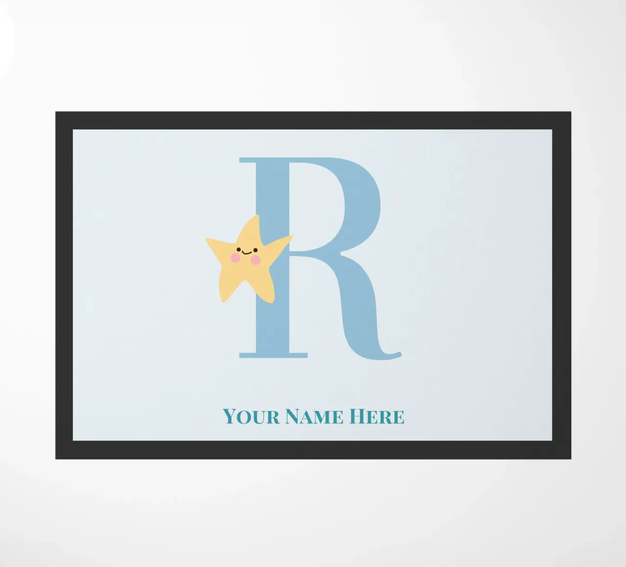Letter R, Personalized Name Print, Personalized initial doormat by The Custom Letter