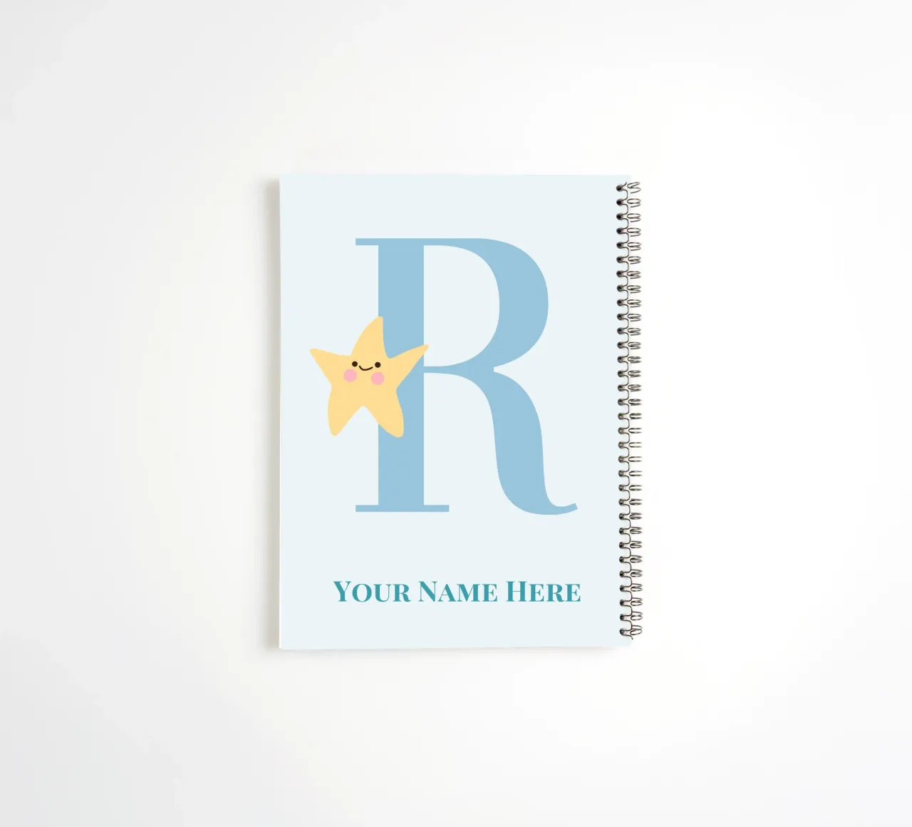 Letter R, Personalized Name Print, Personalized initial spiral notebook by The Custom Letter