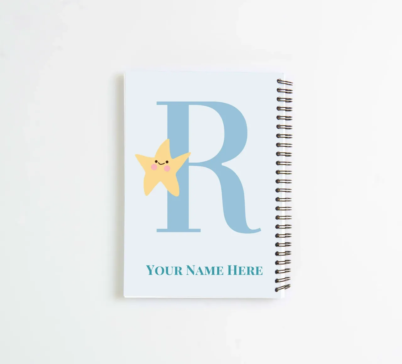 Letter R, Personalized Name Print, Personalized initial spiral notebook by The Custom Letter