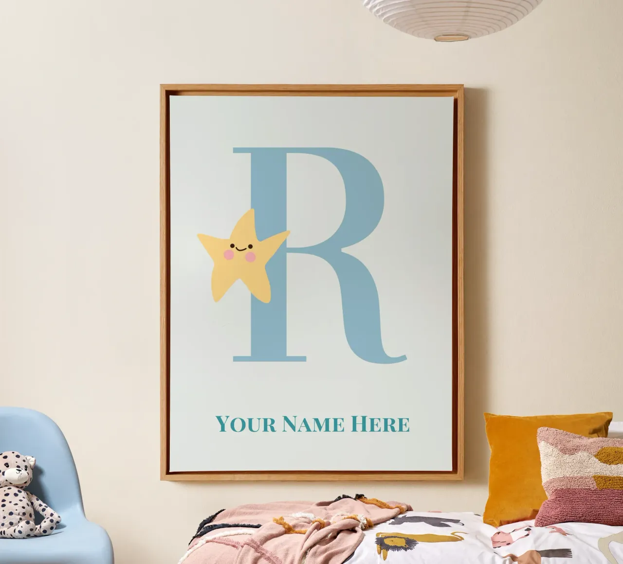 Letter R, Personalized Name Print, Personalized initial canvas by The Custom Letter