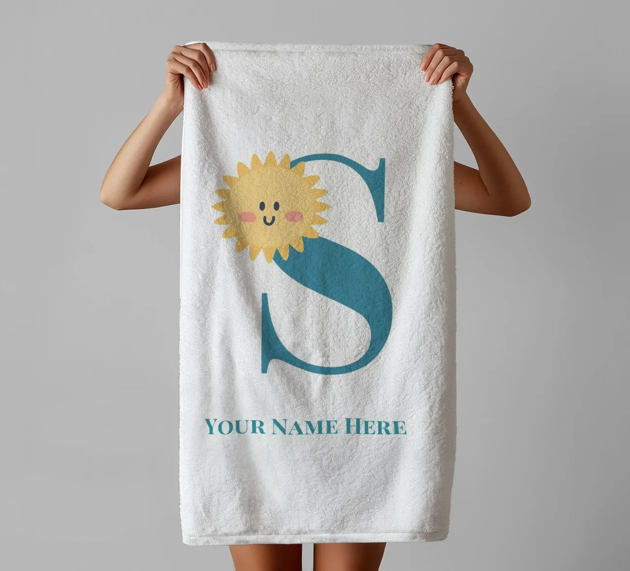 Letter S, Personalized Name Print, Personalized initial towel by The Custom Letter