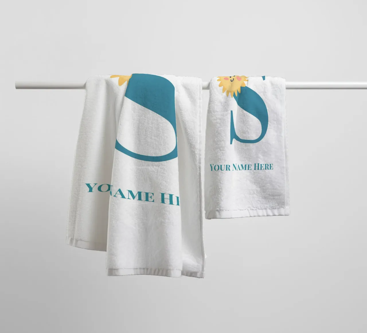 Letter S, Personalized Name Print, Personalized initial towel by The Custom Letter