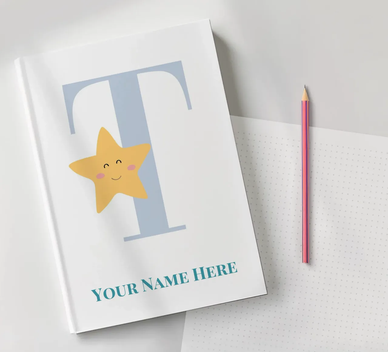 Letter T, Personalized Name Print, Personalized initial notebook by The Custom Letter